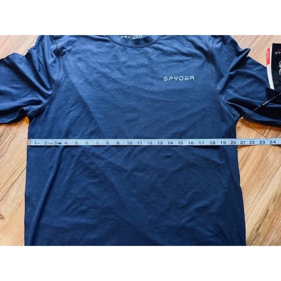 Spyder Active Performance Men's LRG Long Sleeve Shirt‎ Stretch Navy Blue Soft - Picture 10 of 11